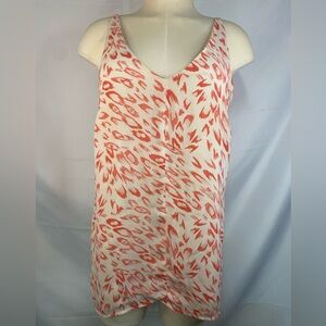 CAbi Women's Lined Camisole with Red and White Pattern Medium